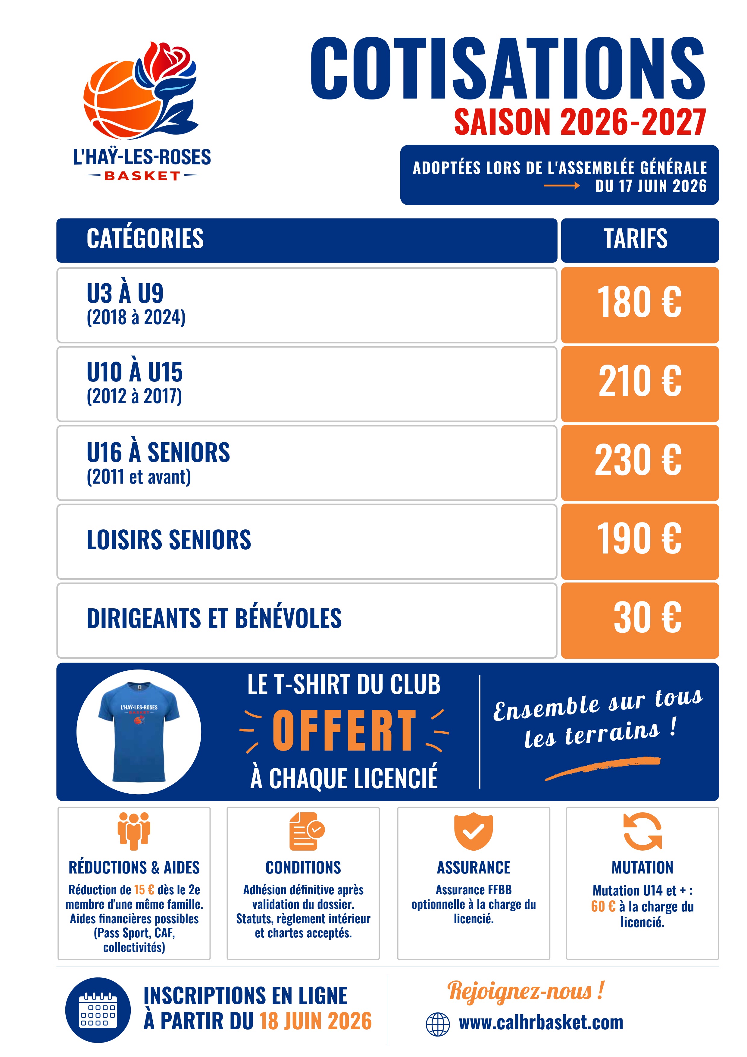 Cotisations 2026-2027